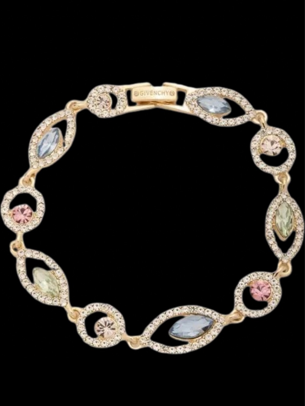Givenchy Gold Tone Crystal Flex Line Bracelet – Multi